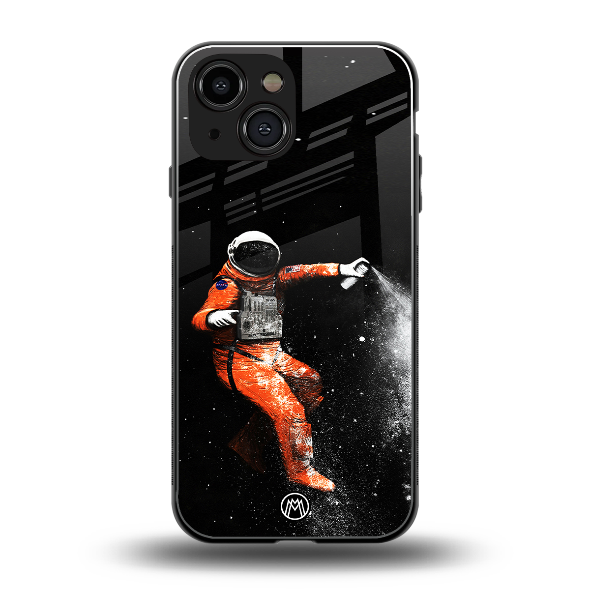 trippy astronaut back phone cover | glass case for iphone 13 mini