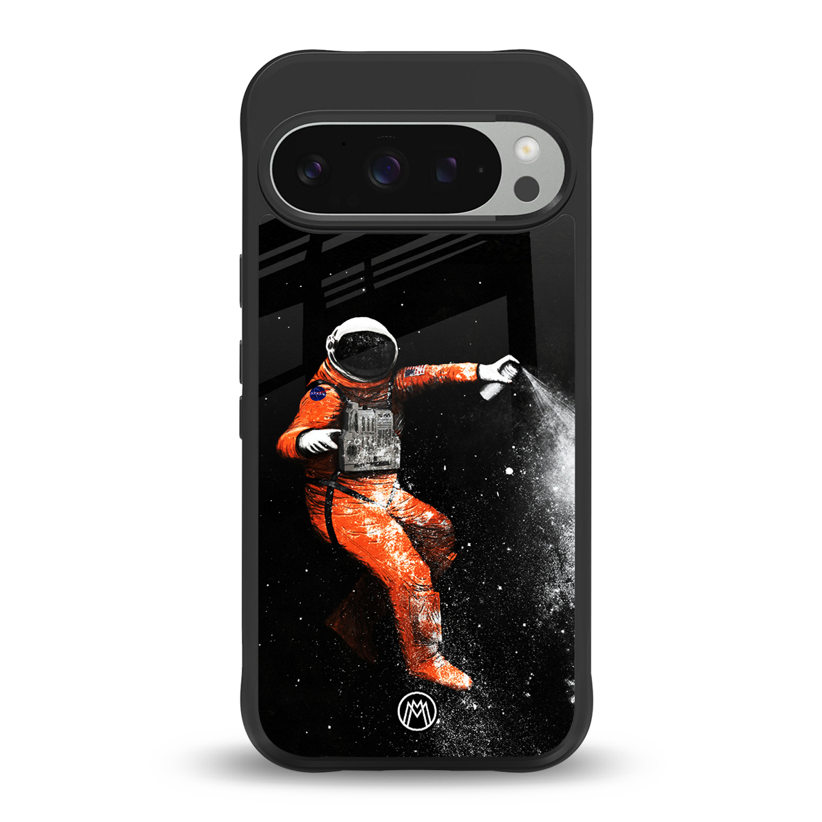 trippy astronaut back phone cover | glass case for google pixel 9 pro