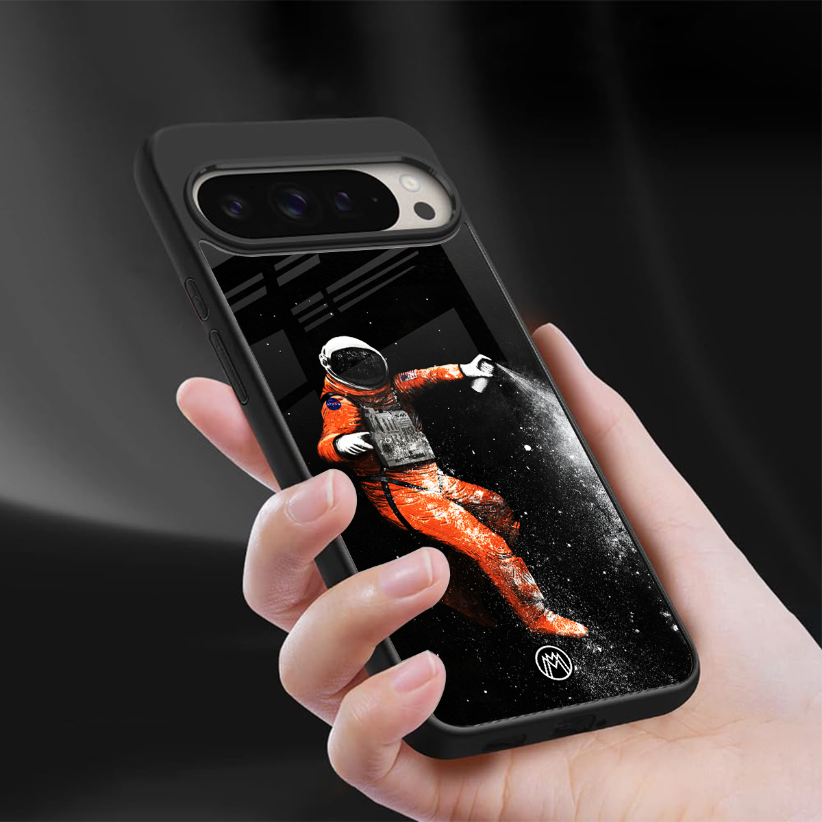 trippy astronaut back phone cover | glass case for google pixel 9 pro