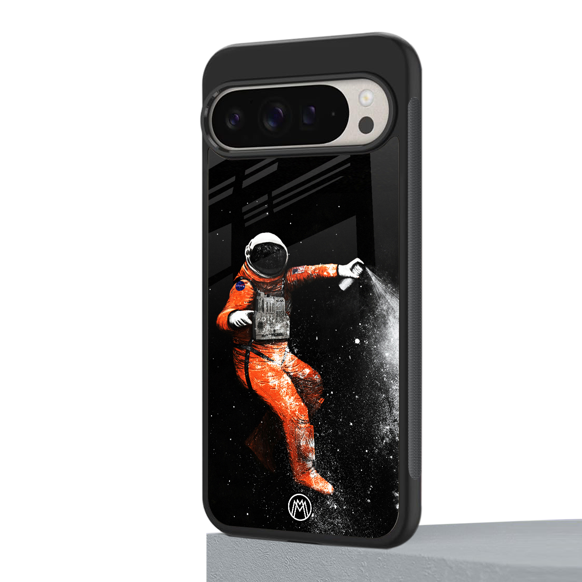 trippy astronaut back phone cover | glass case for google pixel 9 pro