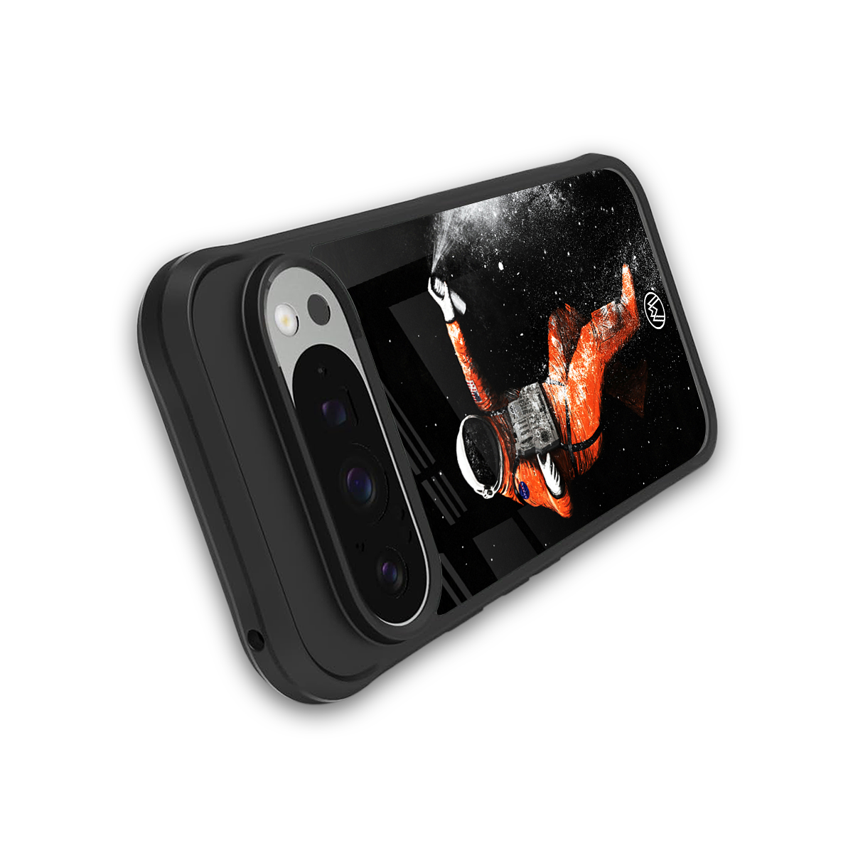 trippy astronaut back phone cover | glass case for google pixel 9 pro