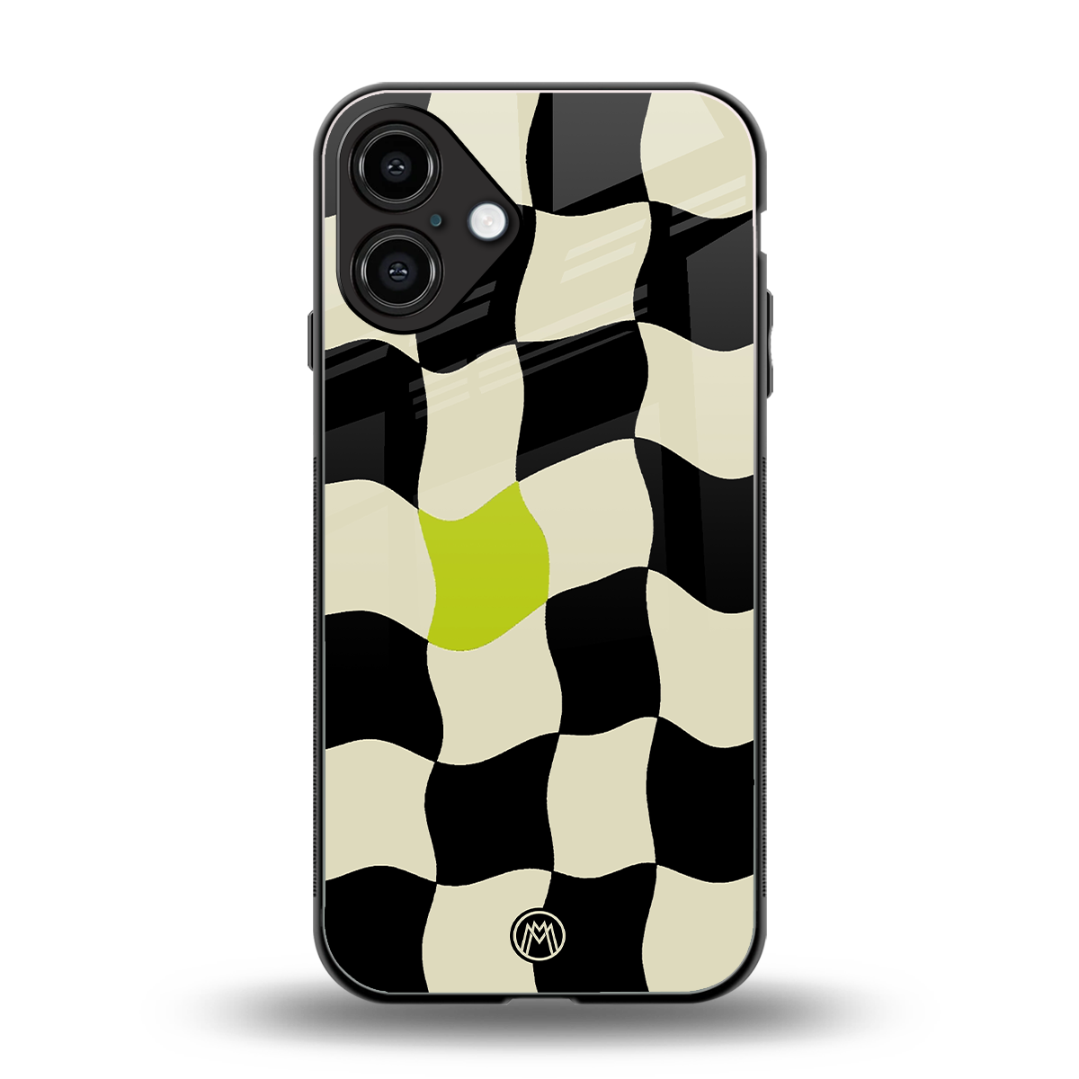 trippy pastel checks back phone cover | glass case for iphone 16 plus