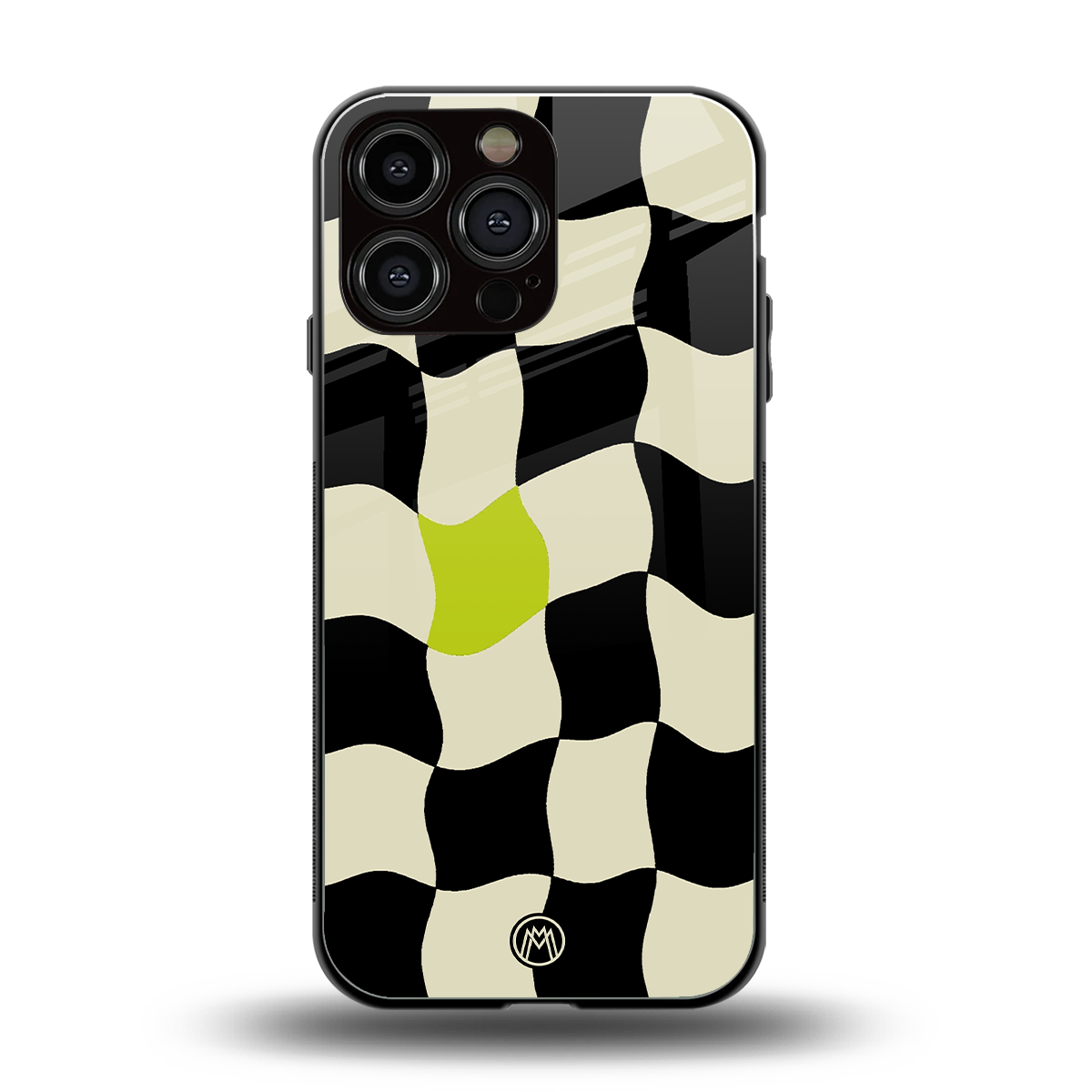 trippy pastel checks back phone cover | glass case for iphone 16 pro max