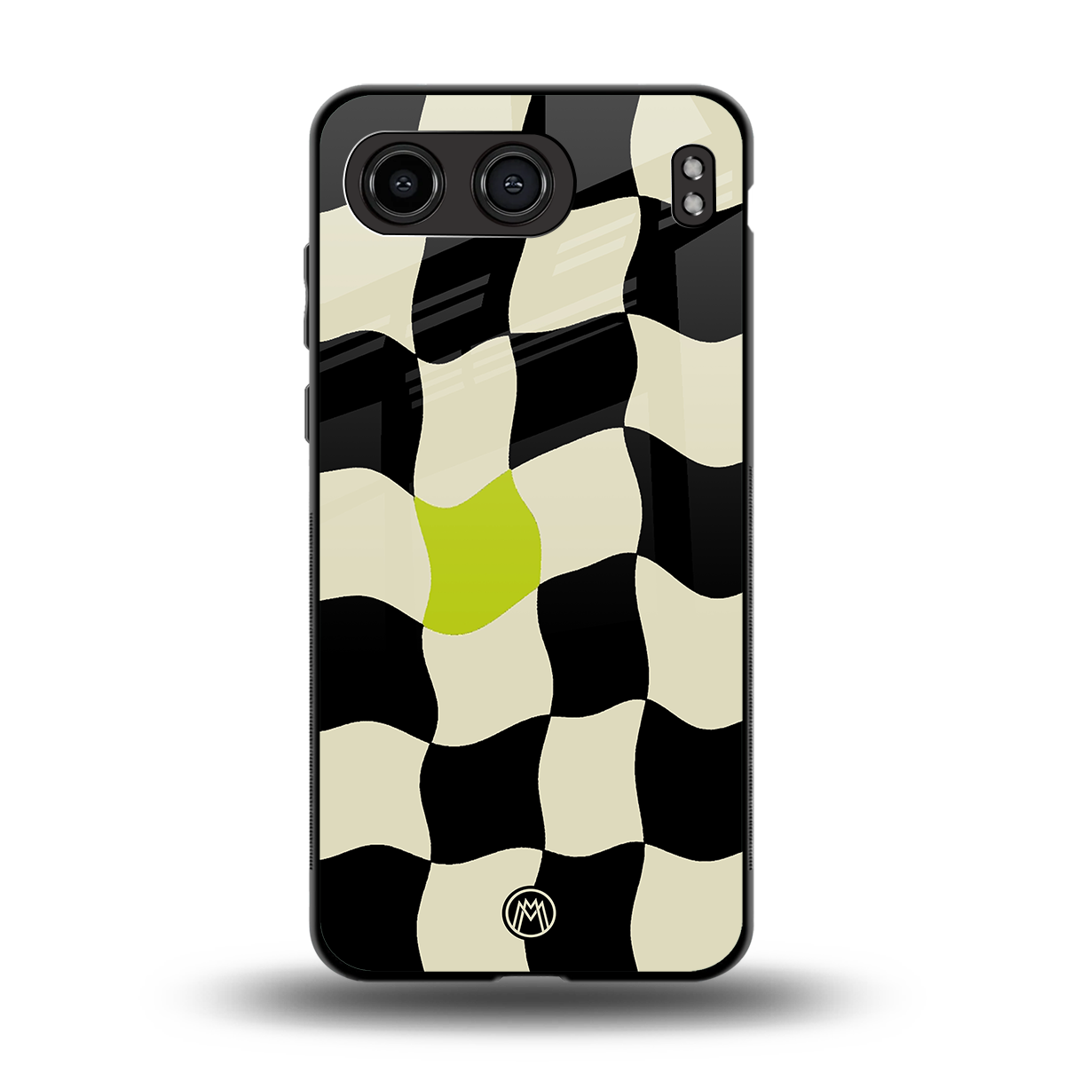 trippy pastel checks back phone cover | glass case for oneplus nord 4
