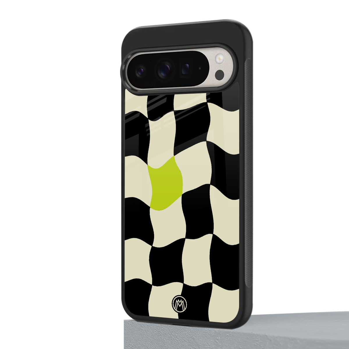 trippy pastel checks back phone cover | glass case for google pixel 9 pro