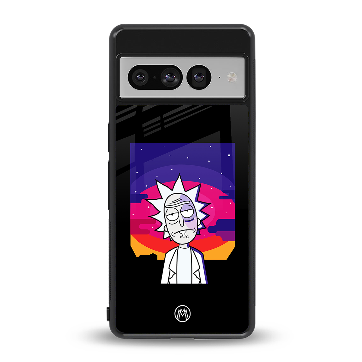 trippy rick sanchez back phone cover | glass case for google pixel 7 pro