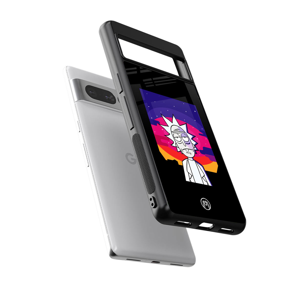 trippy rick sanchez back phone cover | glass case for google pixel 7 pro