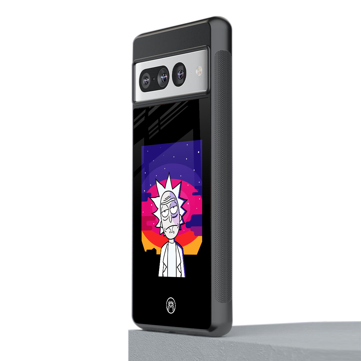 trippy rick sanchez back phone cover | glass case for google pixel 7 pro