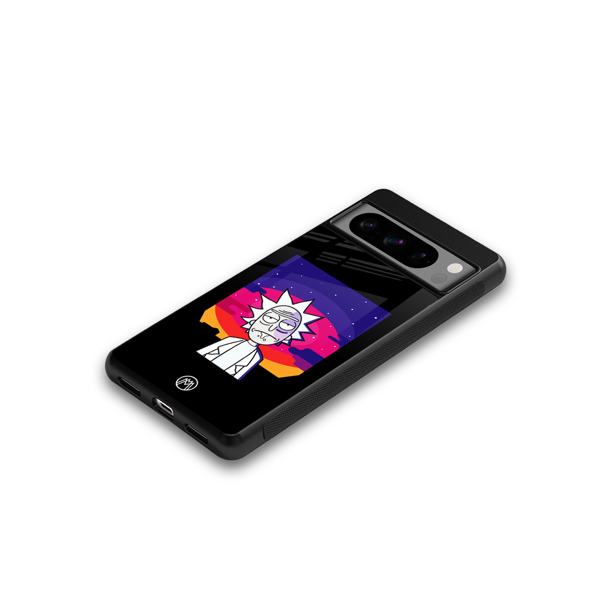 trippy rick sanchez back phone cover | glass case for google pixel 8 pro