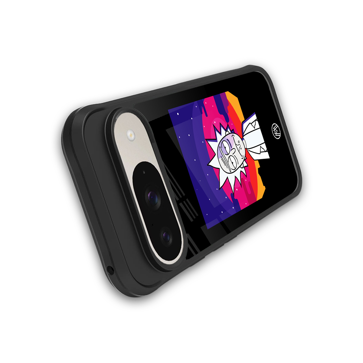trippy rick sanchez back phone cover | glass case for google pixel 9
