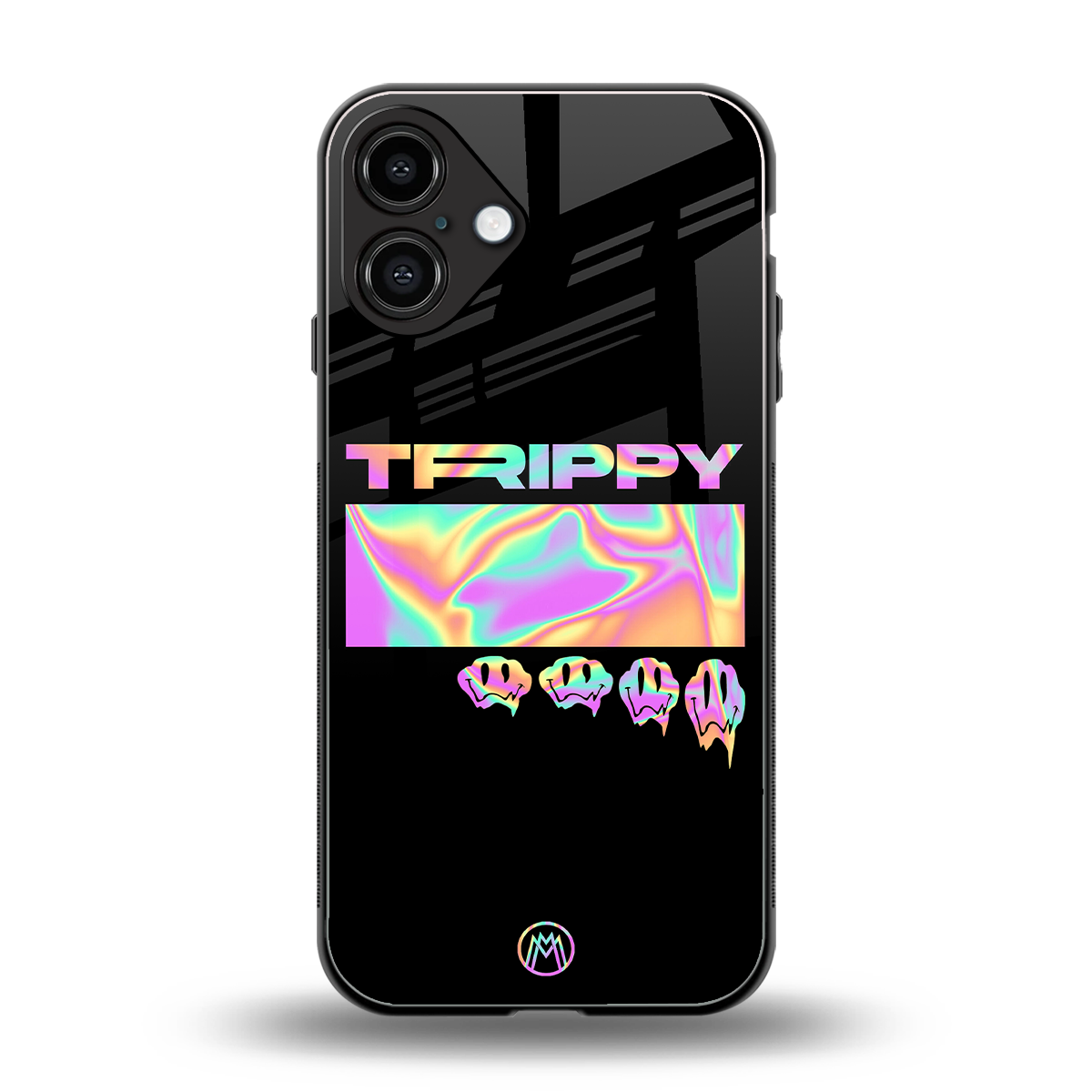 trippy trippy back phone cover | glass case for iphone 16 plus