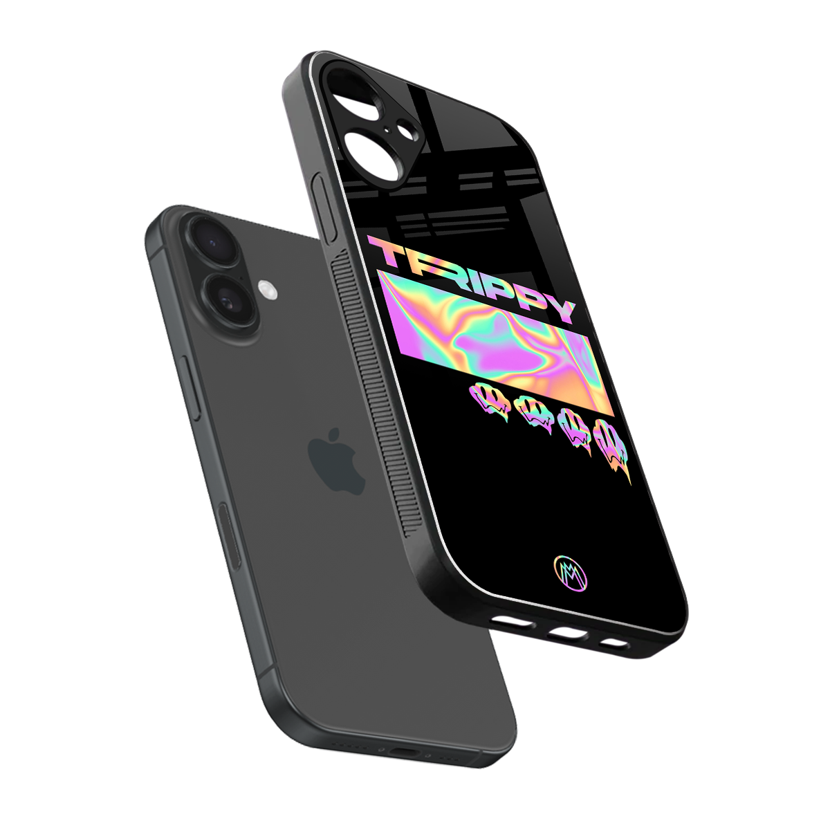 trippy trippy back phone cover | glass case for iphone 16 plus