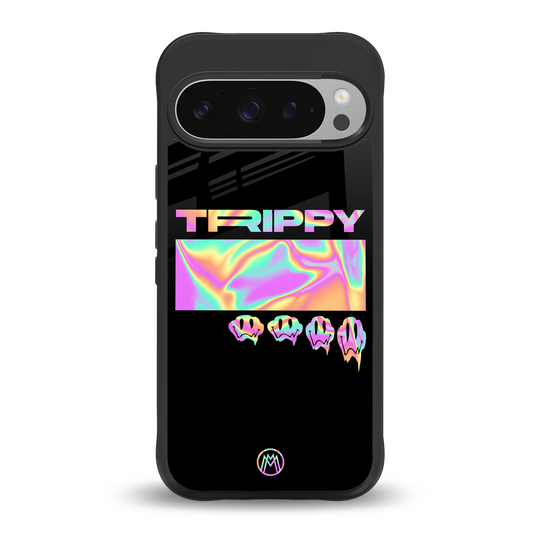 trippy trippy back phone cover | glass case for google pixel 9 pro