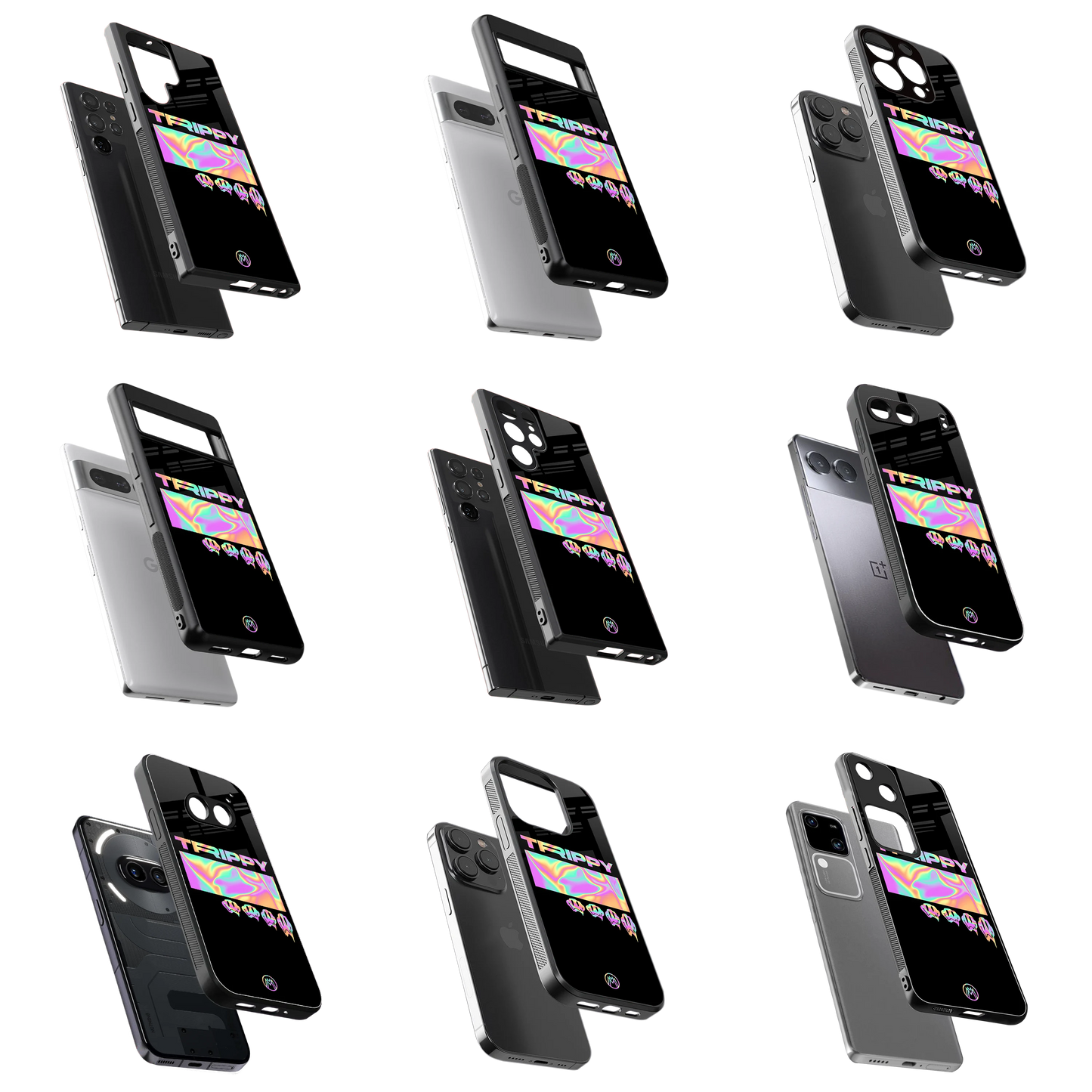 Durable Glass Back Mobile Case for iPhone, Samsung, OnePlus, Google Pixel, Redmi, Vivo, Oppo