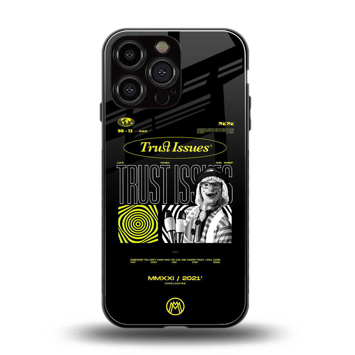 trust issues back phone cover | glass case for iphone 16 pro max