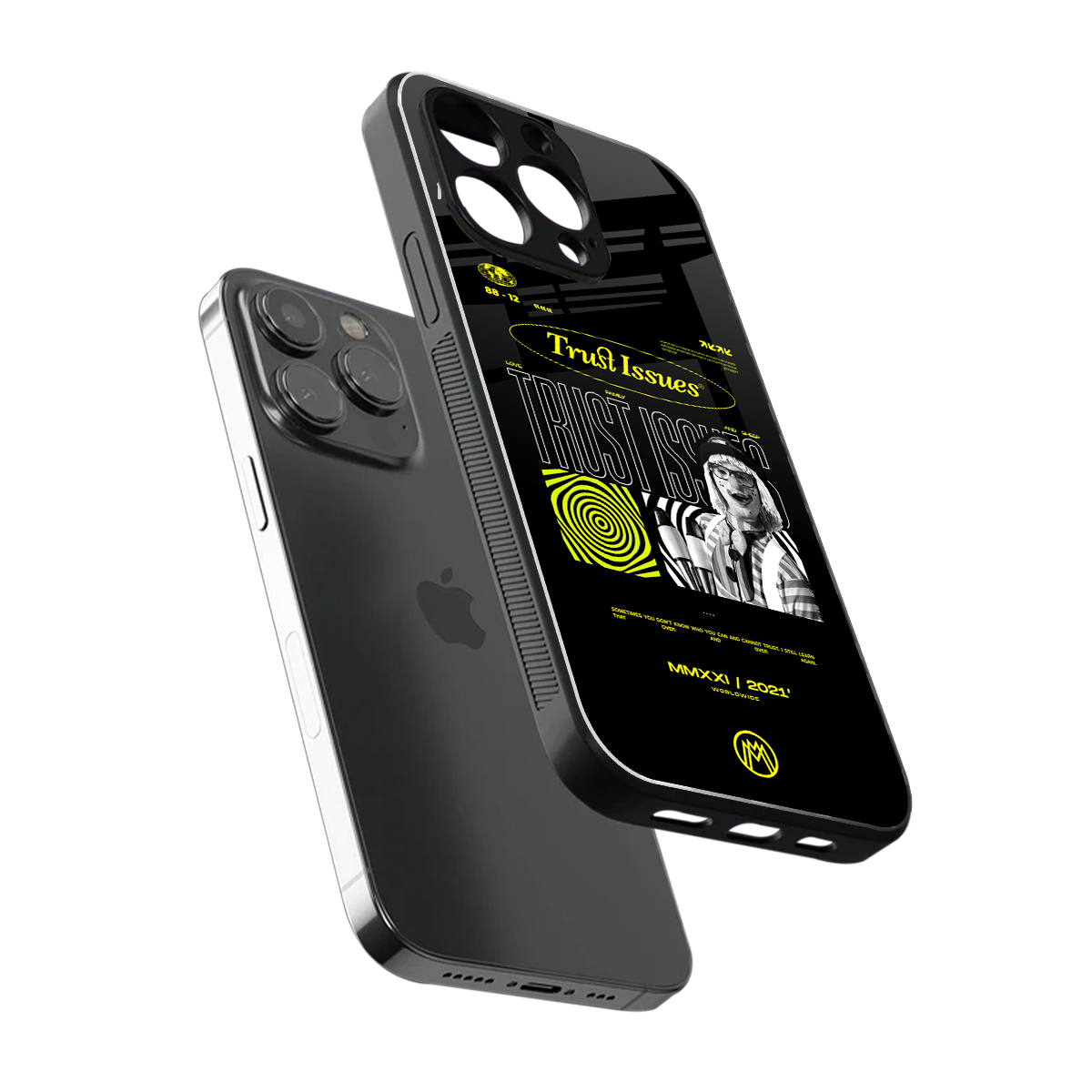 trust issues back phone cover | glass case for iphone 16 pro max