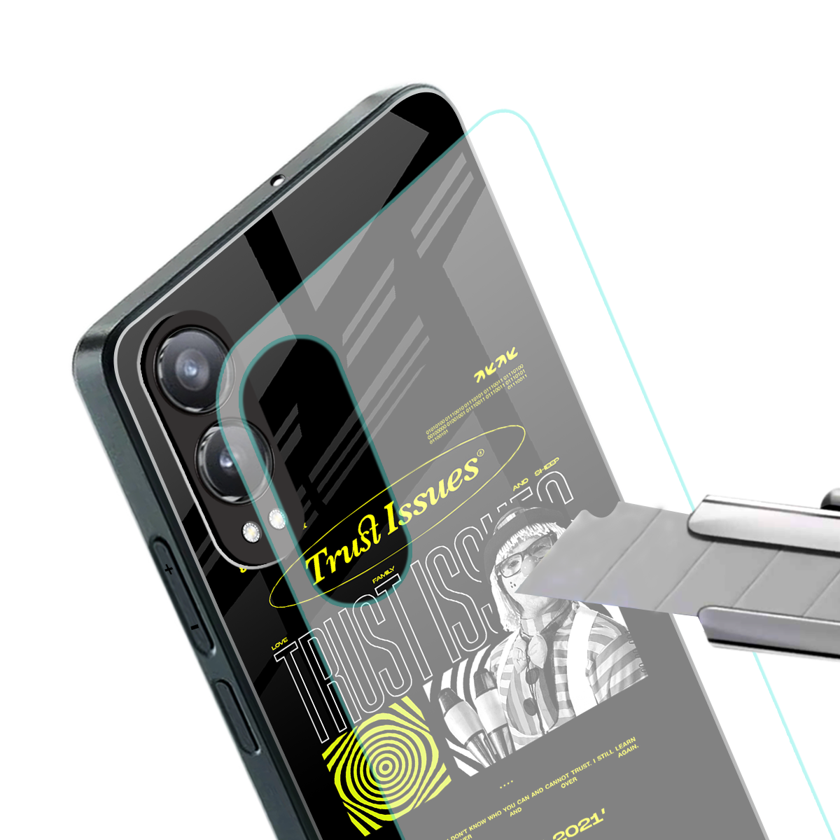 trust issues back phone cover | glass case for oneplus nord ce 4 lite