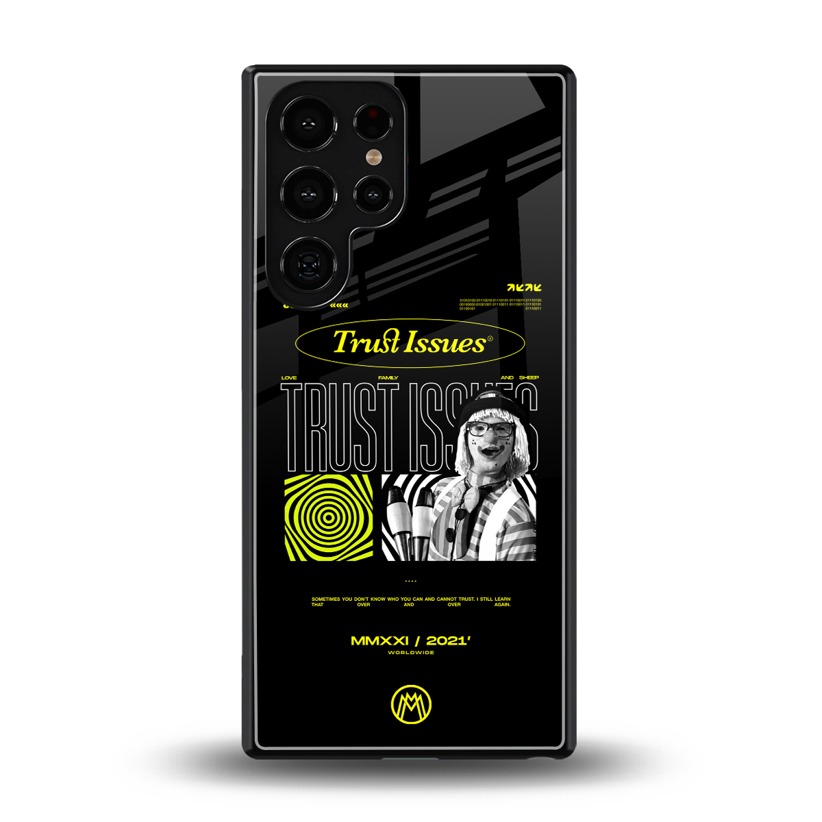 trust issues back phone cover | glass case for samsung galaxy s25 ultra