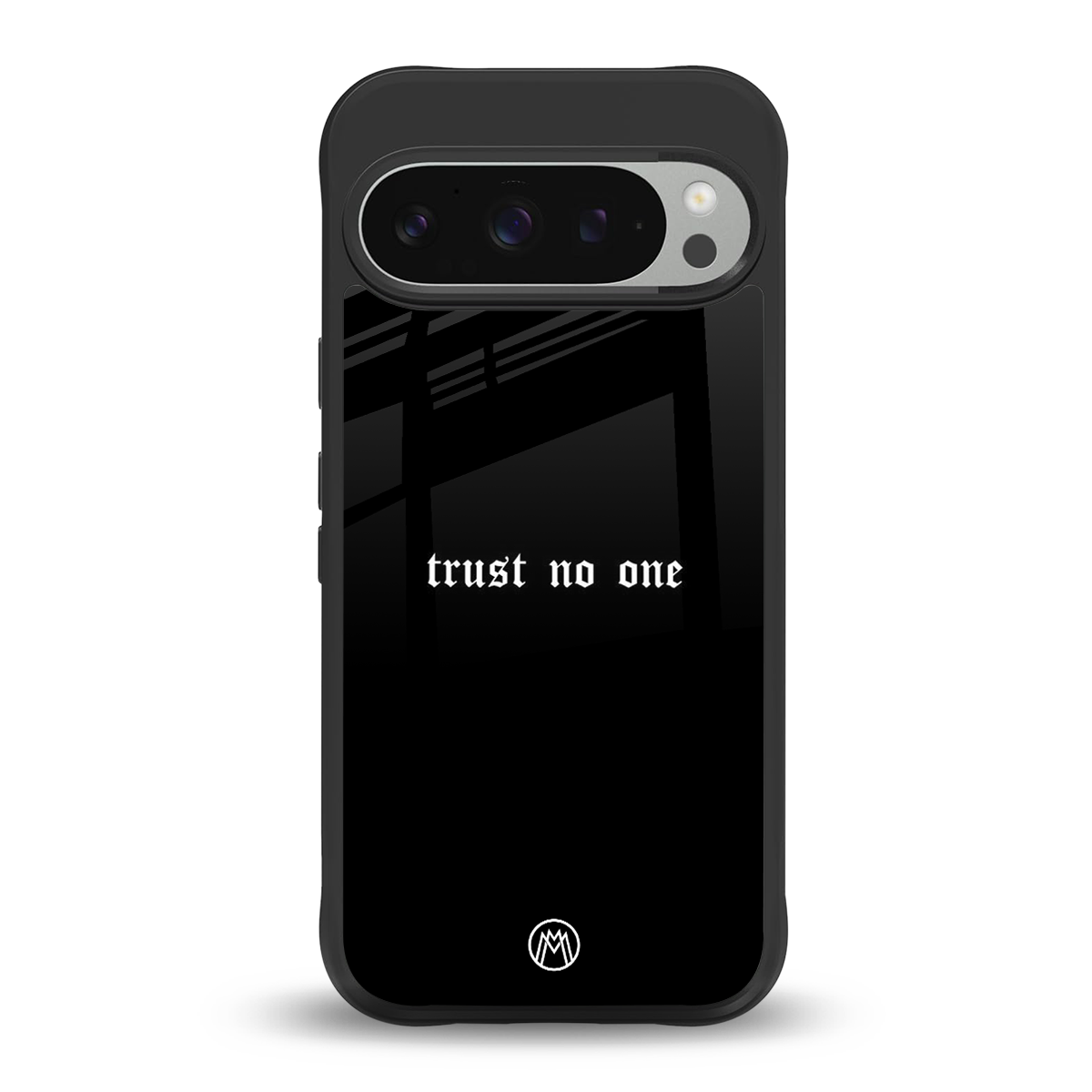 trust no one aesthetic quote back phone cover | glass case for google pixel 9 pro