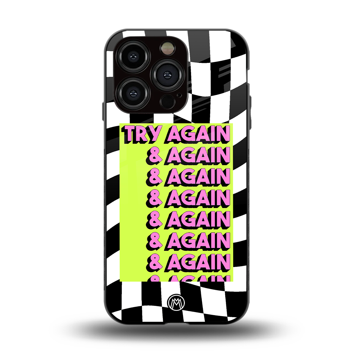 try again back phone cover | glass case for iphone 14 pro