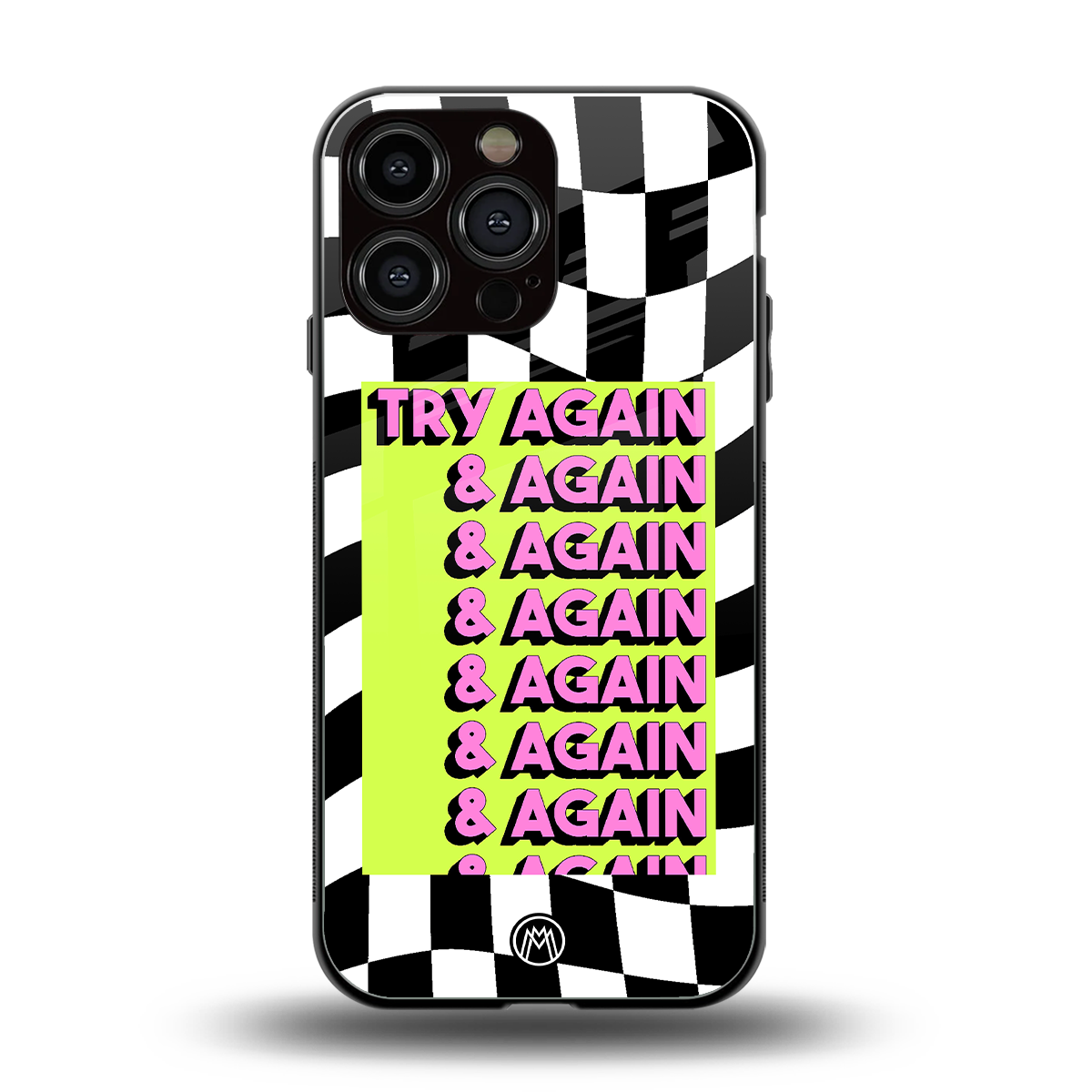 try again back phone cover | glass case for iphone 16 pro max