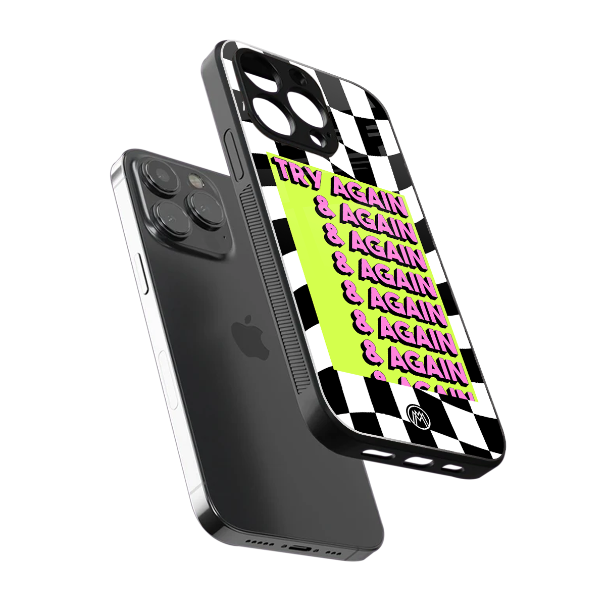 try again back phone cover | glass case for iphone 16 pro max