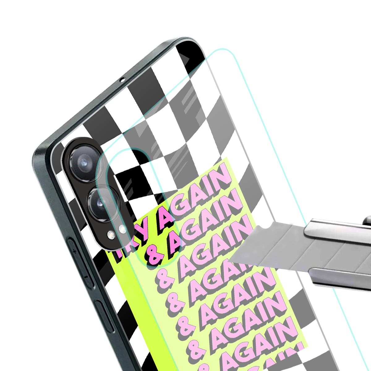 try again back phone cover | glass case for oneplus nord ce 4 lite