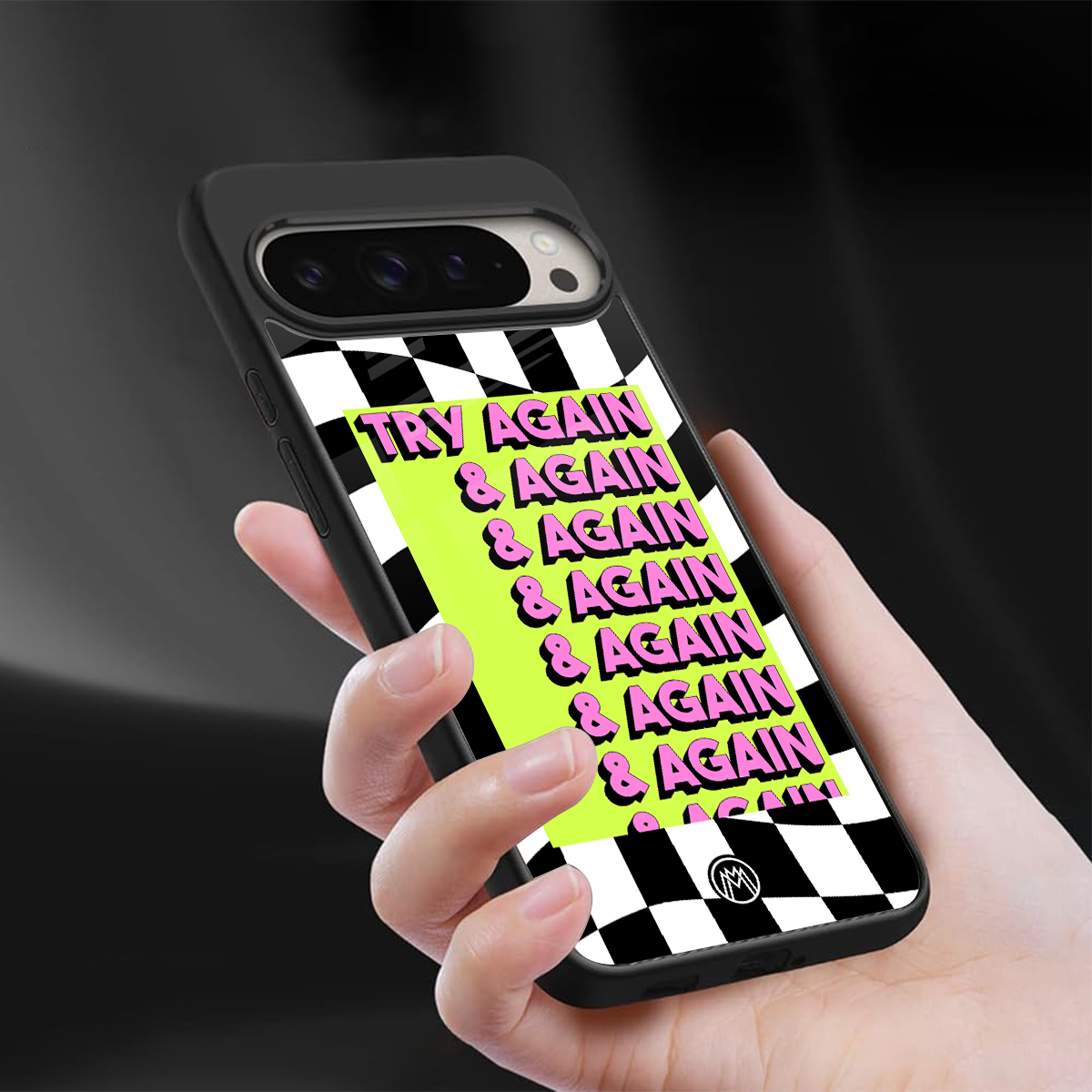 try again back phone cover | glass case for google pixel 9 pro