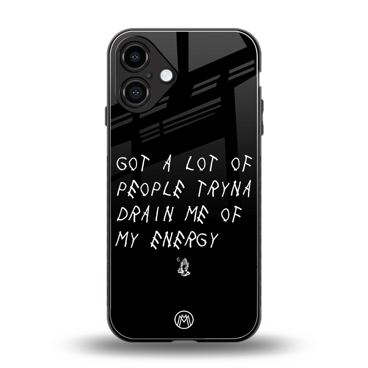 tryna drain my energy back phone cover | glass case for iphone 16 plus