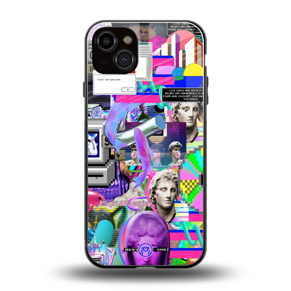 unbothered back phone cover | glass case for iphone 15 plus