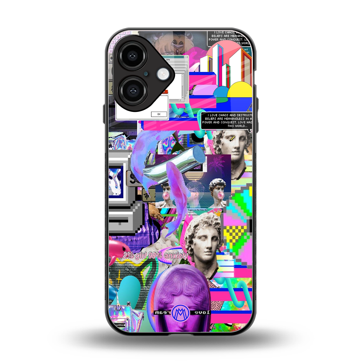 unbothered back phone cover | glass case for iphone 16 plus