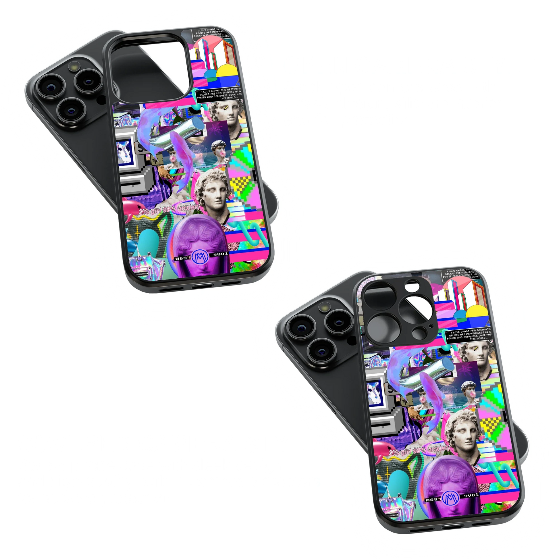 Trendy Glass Back Mobile Case for iPhone, Samsung, Redmi, OnePlus, Google Pixel, Motorola