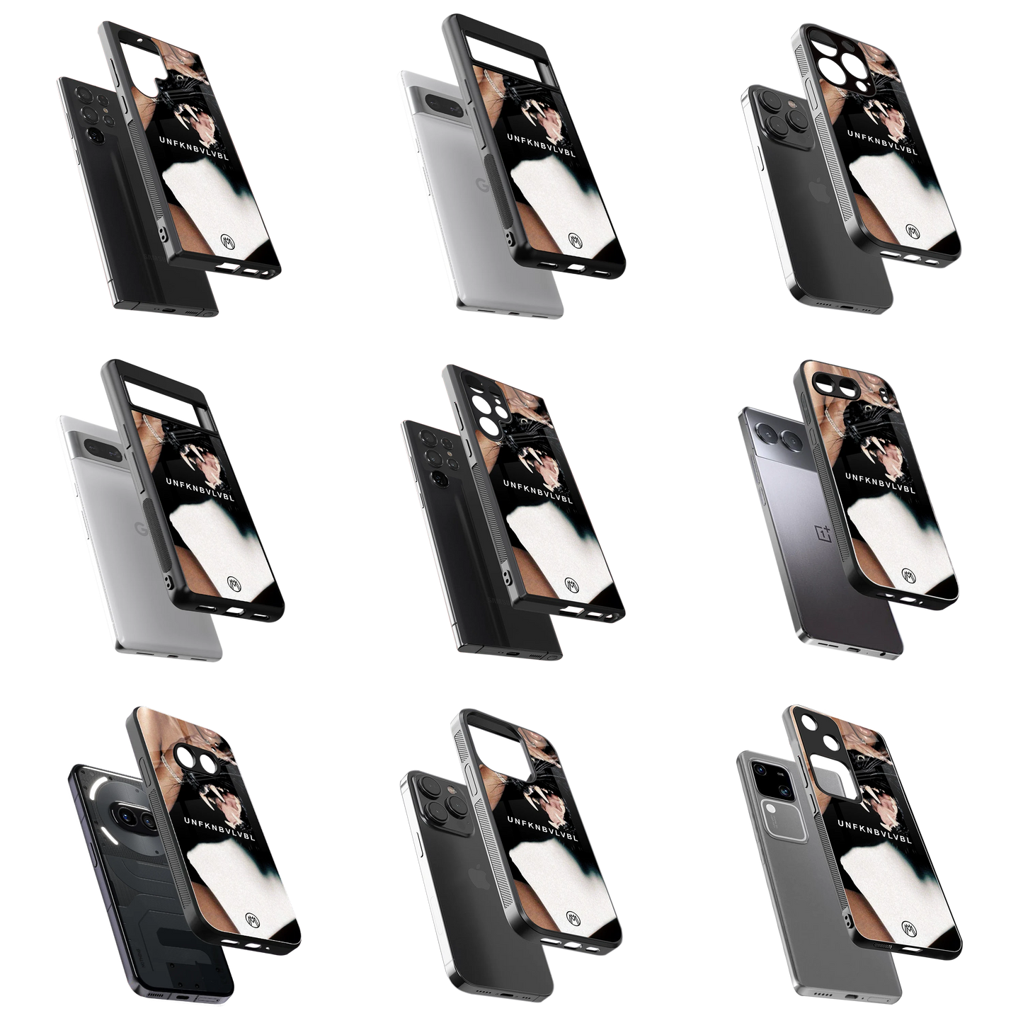 Durable Glass Back Mobile Case for iPhone, Samsung, OnePlus, Google Pixel, Redmi, Vivo, Oppo