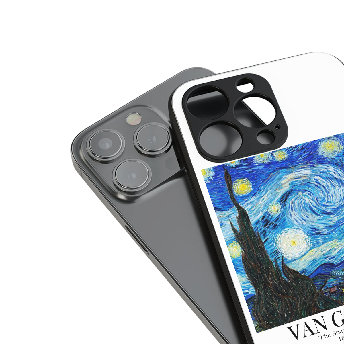 van gogh starry night back phone cover | glass case for iphone 16 pro max