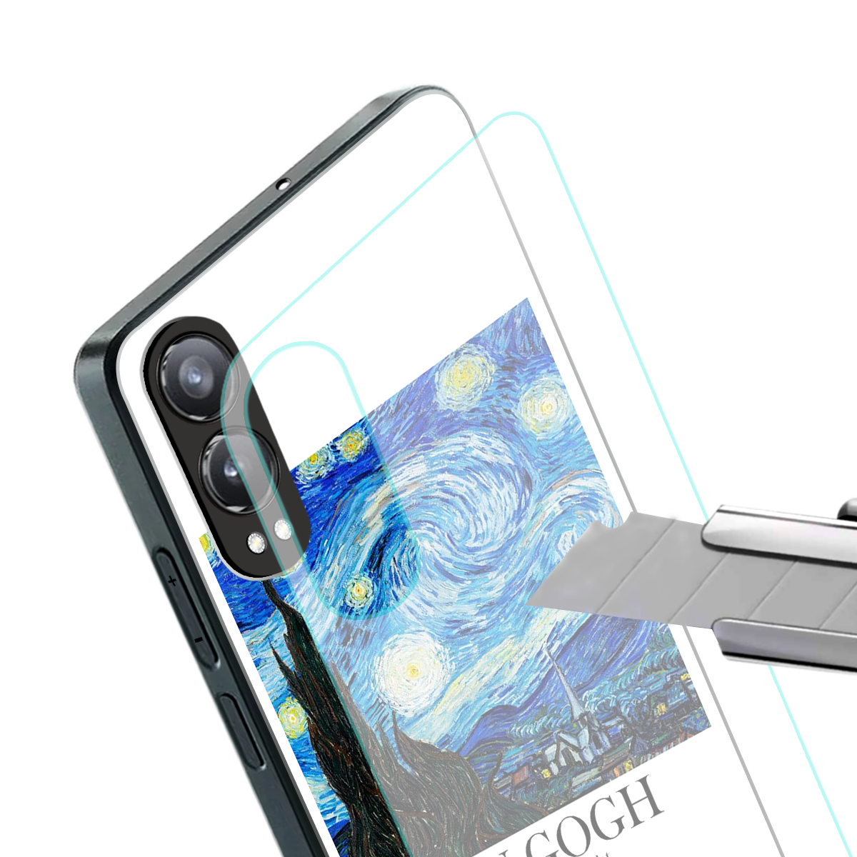 van gogh starry night back phone cover | glass case for oneplus nord ce 4 lite