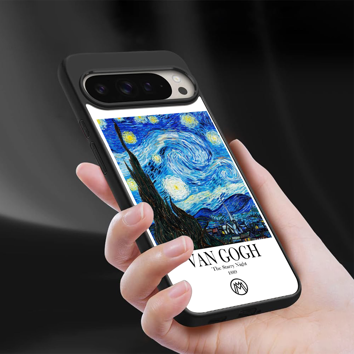 van gogh starry night back phone cover | glass case for google pixel 9 pro