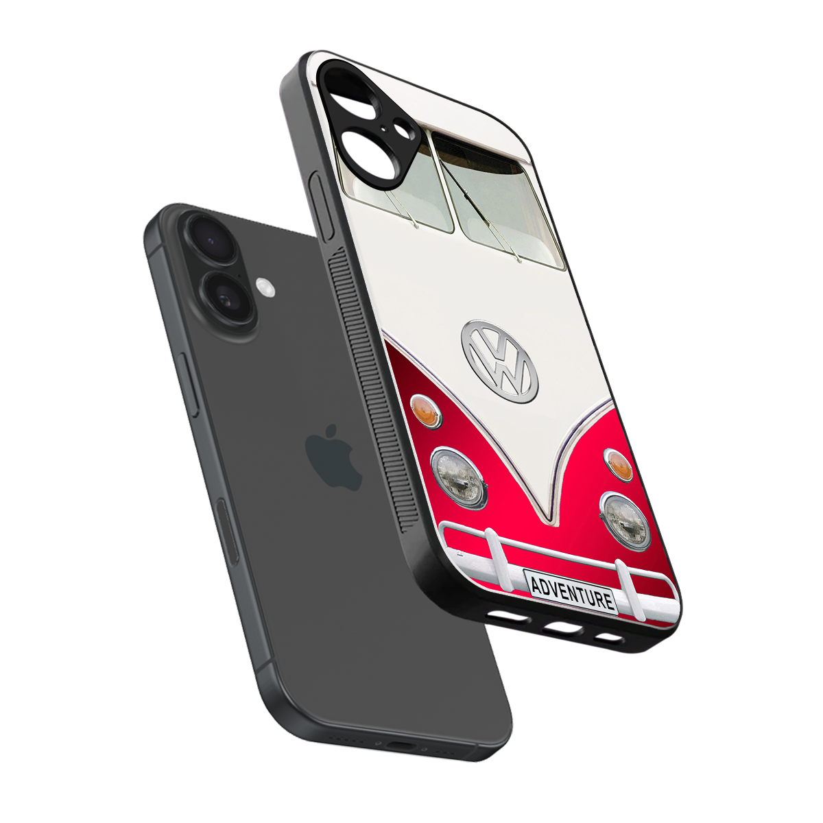 vintage volkswagen back phone cover | glass case for iphone 16 plus