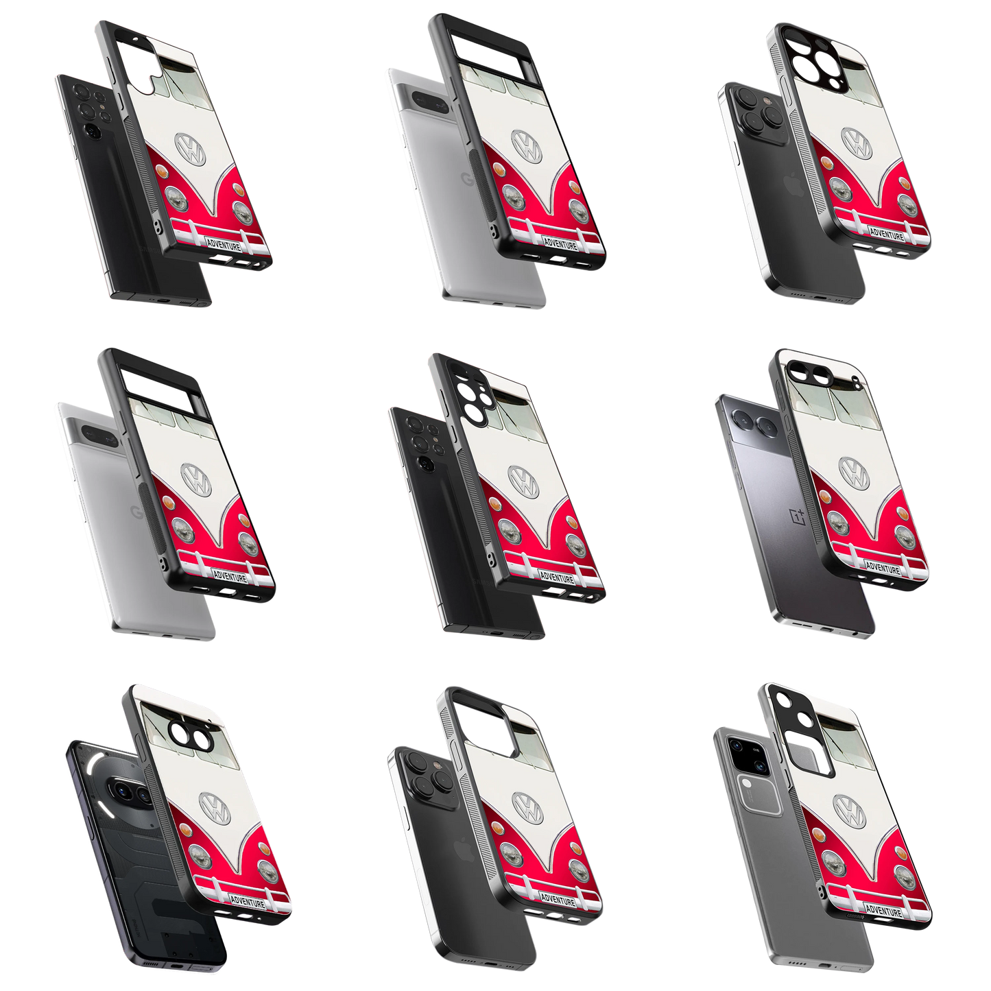 Durable Glass Back Mobile Case for iPhone, Samsung, OnePlus, Google Pixel, Redmi, Vivo, Oppo