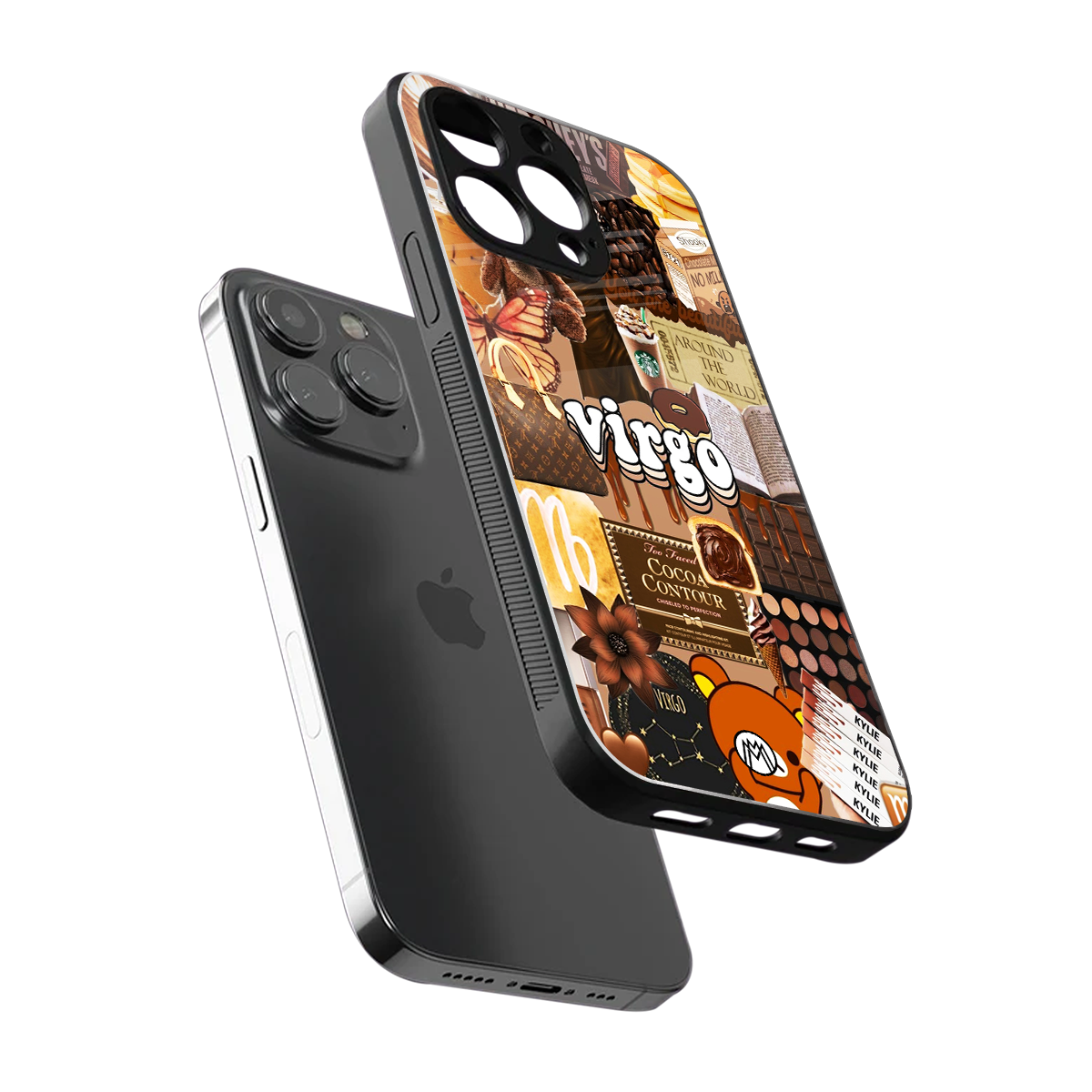 virgo aesthetic collage back phone cover | glass case for iphone 14 pro max