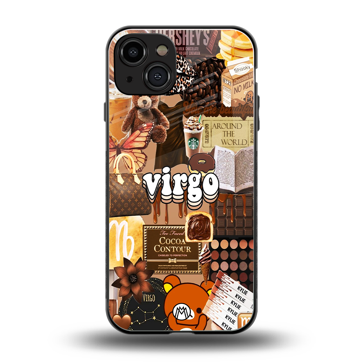 virgo aesthetic collage back phone cover | glass case for iphone 15