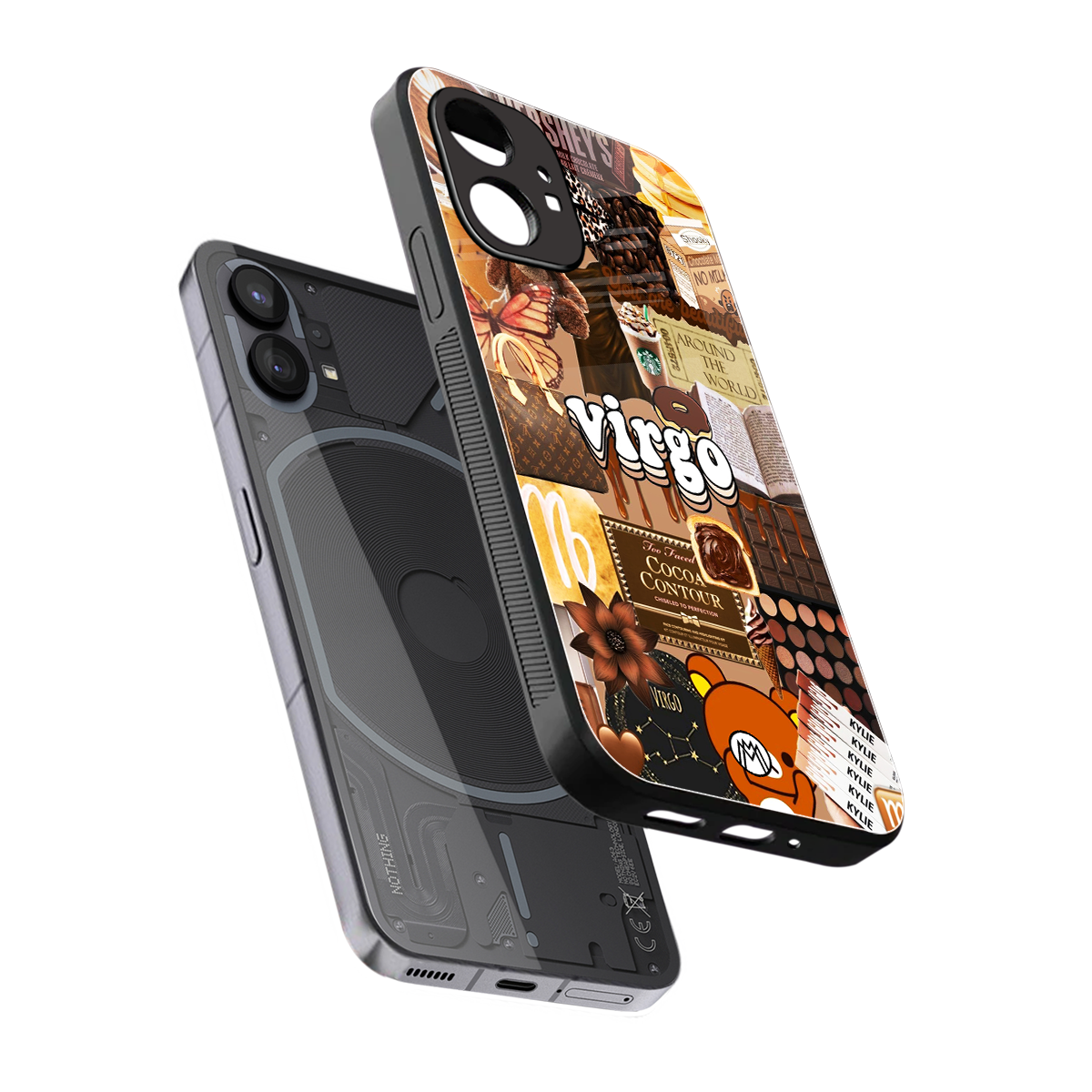 virgo aesthetic collage back phone cover | glass case for nothing phone 1