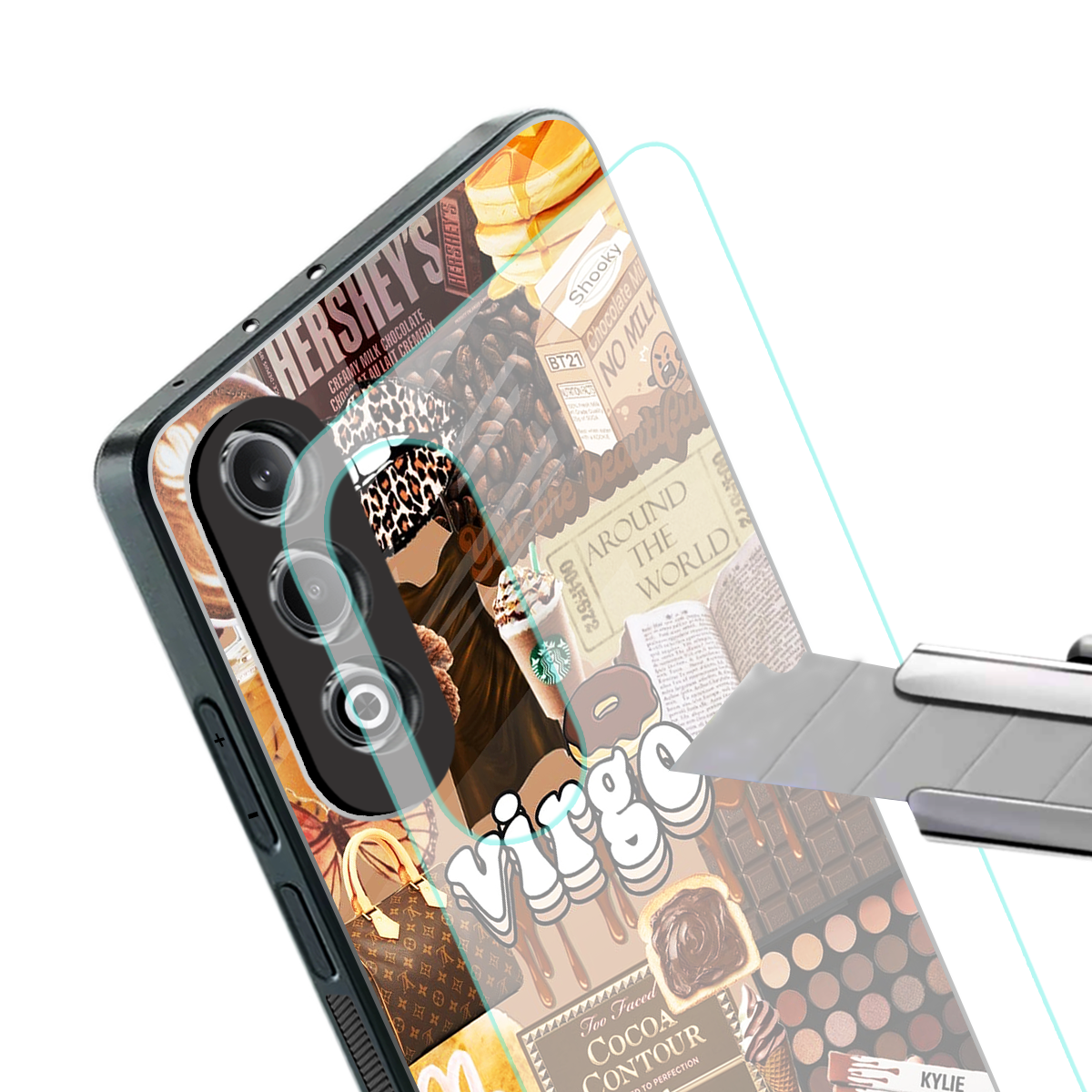 virgo aesthetic collage back phone cover | glass case for oneplus nord ce 4