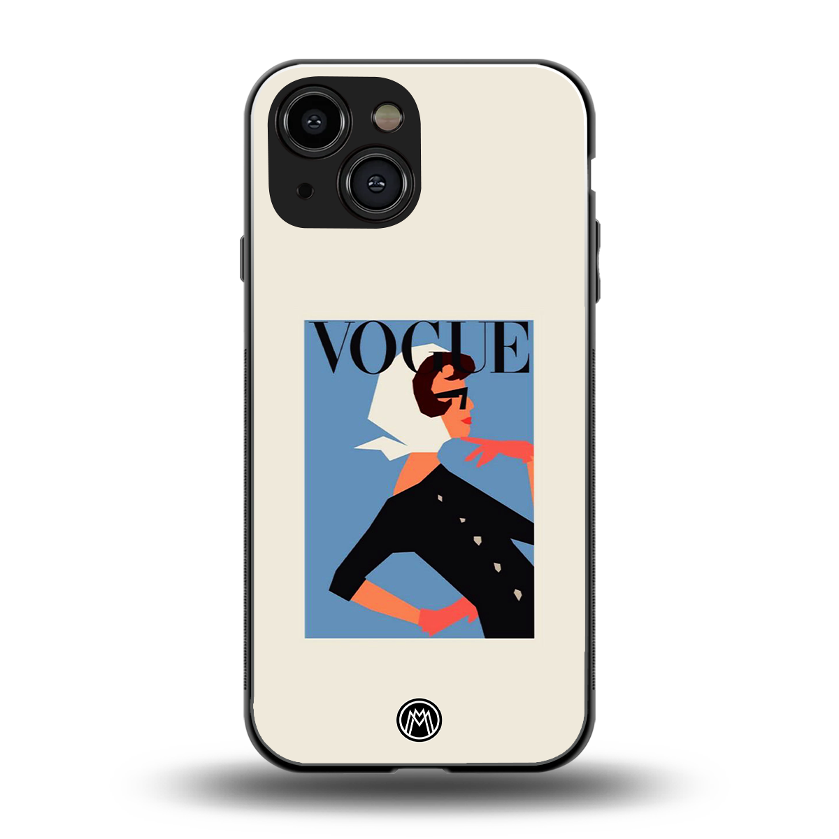 vogue lady back phone cover | glass case for iphone 13 mini