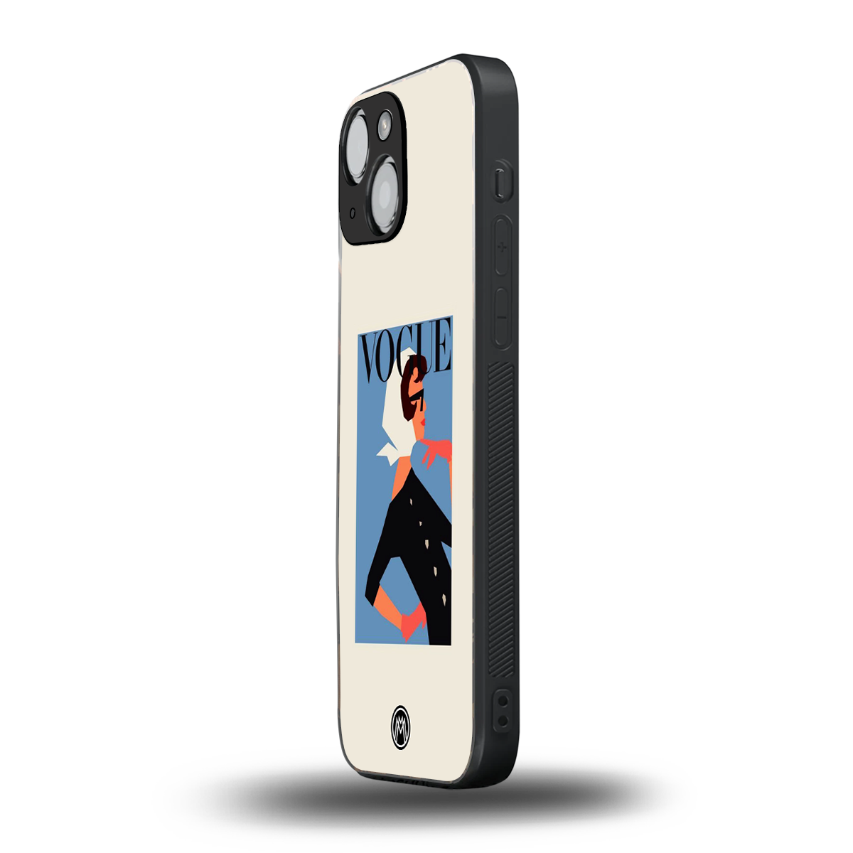 vogue lady back phone cover | glass case for iphone 13 mini