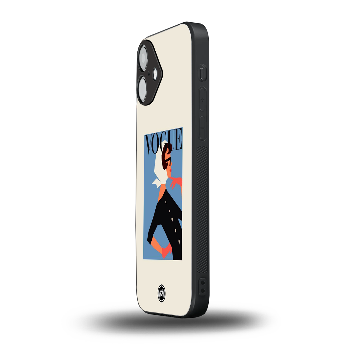 vogue lady back phone cover | glass case for iphone 16 plus