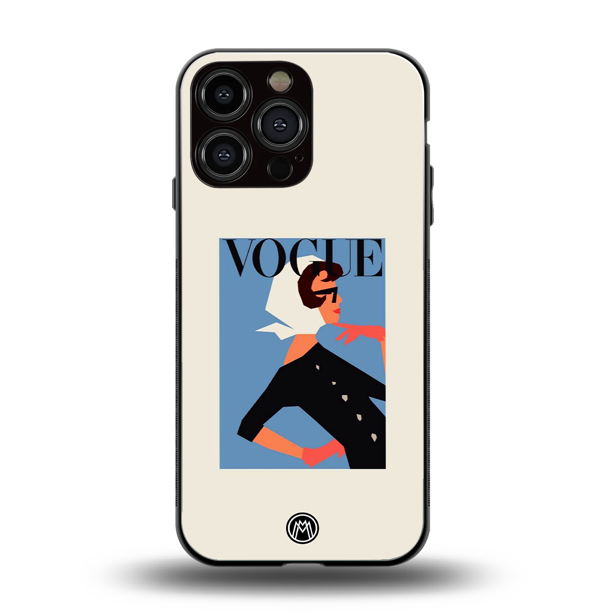 vogue lady back phone cover | glass case for iphone 16 pro max