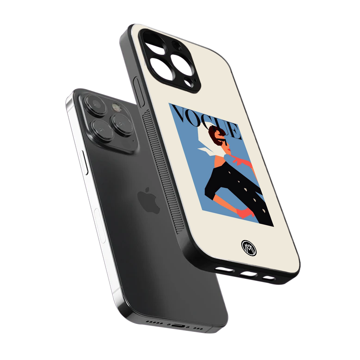 vogue lady back phone cover | glass case for iphone 16 pro max
