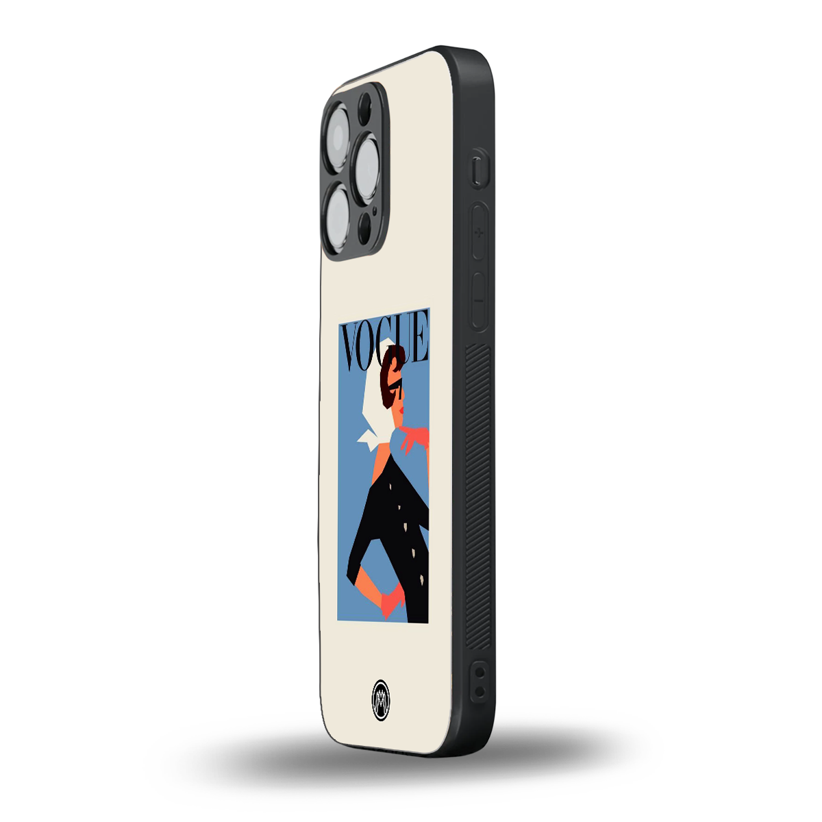 vogue lady back phone cover | glass case for iphone 16 pro max