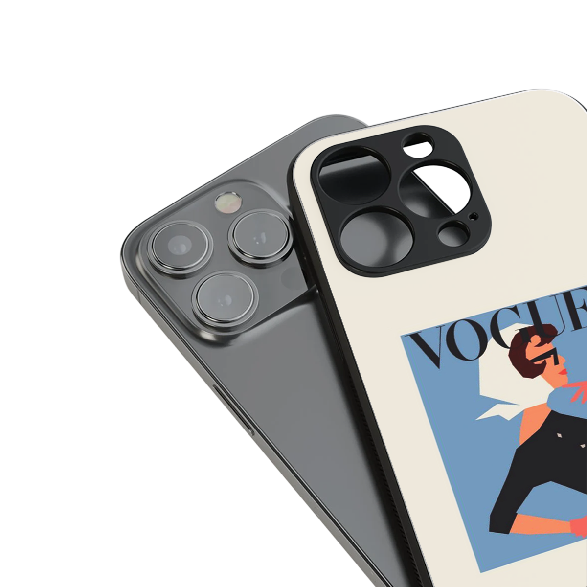 vogue lady back phone cover | glass case for iphone 16 pro max