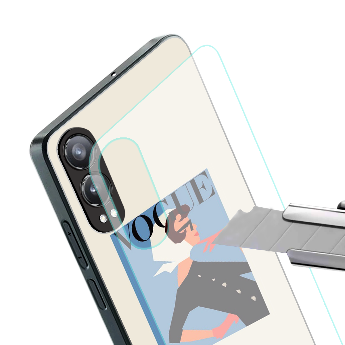 vogue lady back phone cover | glass case for oneplus nord ce 4 lite